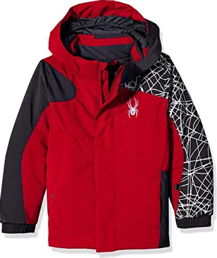 Spyder Boys Mini Guard Ski Jacket Redblackblack 2 Uk