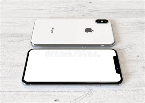 Apple Iphone Xs Max Silver Front And Back Sides Editorial Photography
