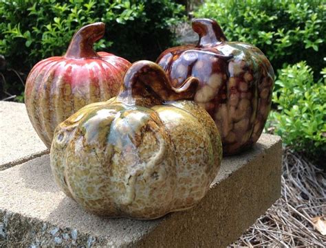 3pc Assorted Ceramic Pumpkins Pumpkin Ceramics Harvest Decorations