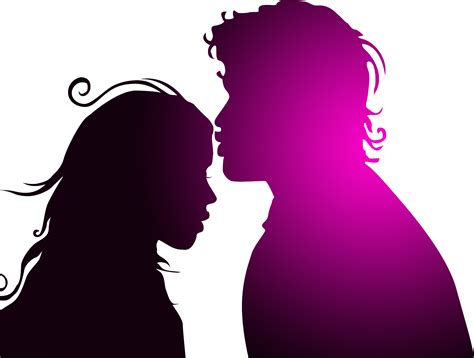 Silhouette Kiss Significant Other Love Man Kissing Couple Png