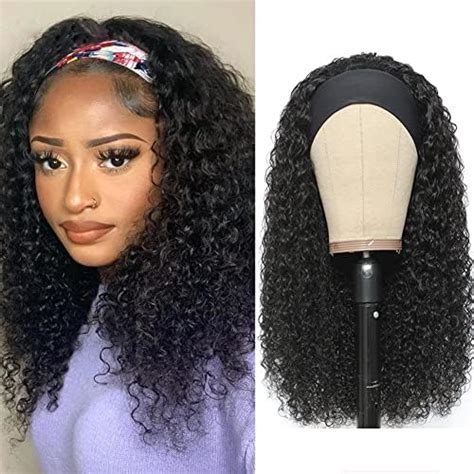 Xsy 16 Inch Headband Wig Human Hair Deep Wave Glueless