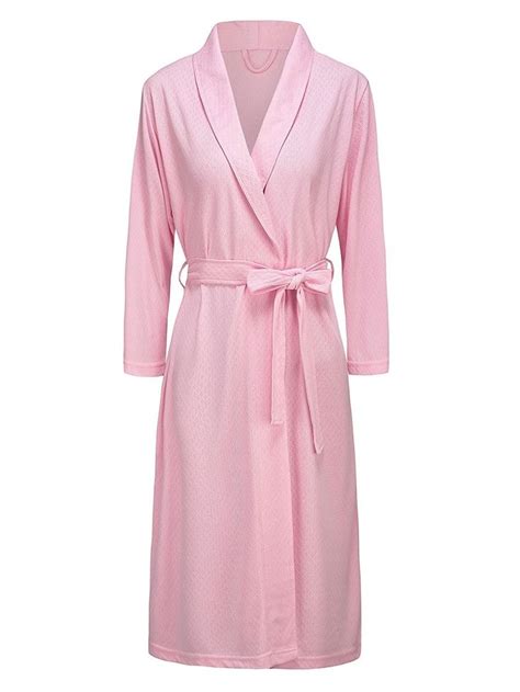 viandvi womens soft kimono bathrobe dressing gown lightweight knee length hotel spa robe pink