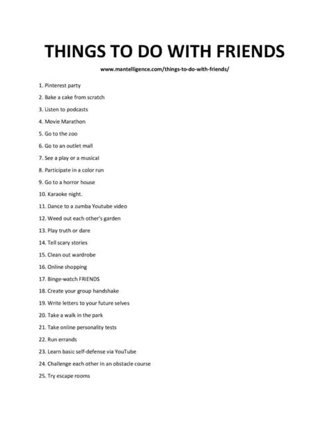 109 Things To Do With Friends Spend Great Time Together