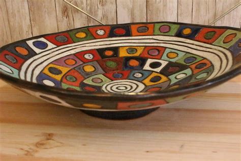 Large Fruit Bowl Unique Ceramic Handmade Pottery Etsy