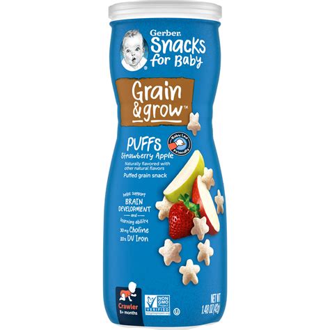 Gerber Snacks For Baby Grain And Grow Puffs Puffed Grain Snack 8