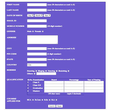 Registration Form In Html Html Registration Form Template New 25