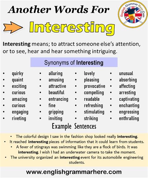 Another word for Interesting, What is another, synonym word for ...