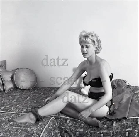 1960s Negative Sexy Blonde Pinup Girl Gloria Dawn In Lingerie