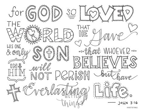 Best collection of coloring pages based on the new series from netflix Bible Verse Coloring Page John 3:16 Printable 8.5x11