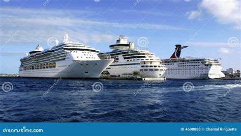Three Cruise Ships Stock Photo Image Of Docked Boat 4608888