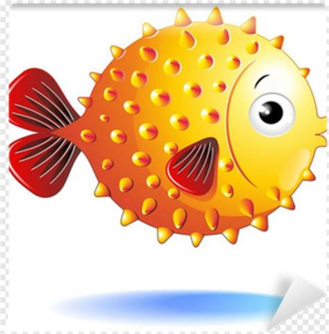 Download Fish Vector - Cartoon Puffer Fish, Transparent Png ...
