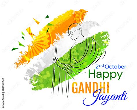 Colorful Poster Or Card Design For The Gandhi Jayanti Holiday Celebration In India On The 2nd