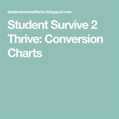 Student Survive 2 Thrive Conversion Charts Conversion Chart Chart