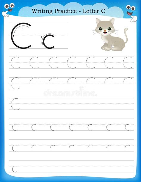 Writing Practice Letter C Stock Vector Image Of Flashcard 50726414