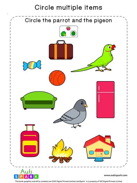 Circle And Identify Objects 09 Best Sorting Worksheet Autispark