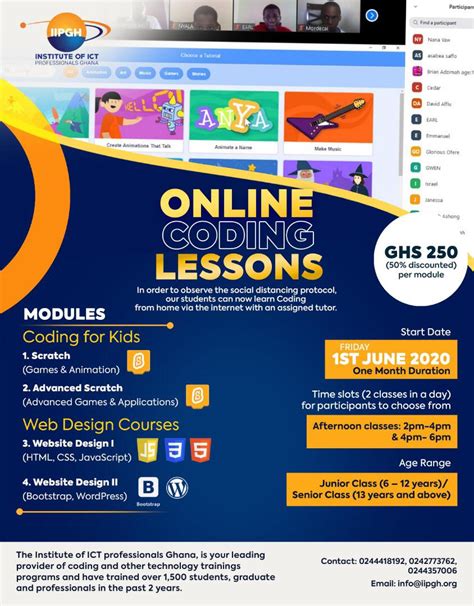 Online Weekday Coding Class 1 Institute Of Ict Professionals Ghana