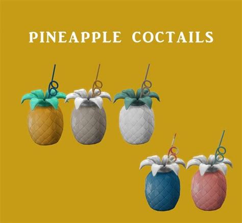 Leo Sims Pineapple Coctails For The Sims 4 Spring4sims Sims 4