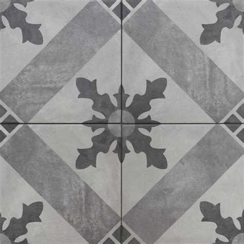 Traditional Pattern Encaustic Look Porcelain Floor Tiles