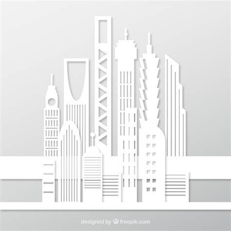 Free Vector | White buildings