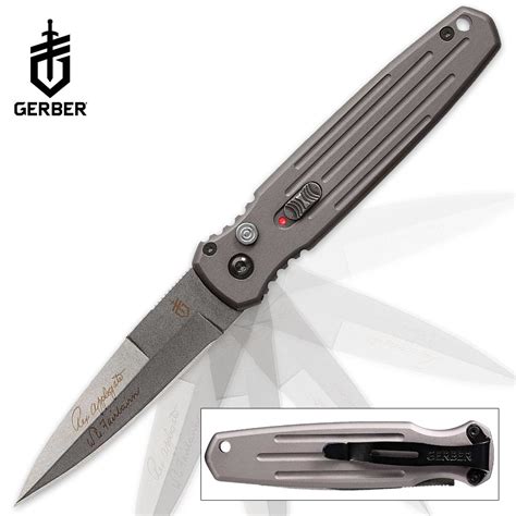 gerber mini covert automatic opening pocket knife tactical gray knives and swords