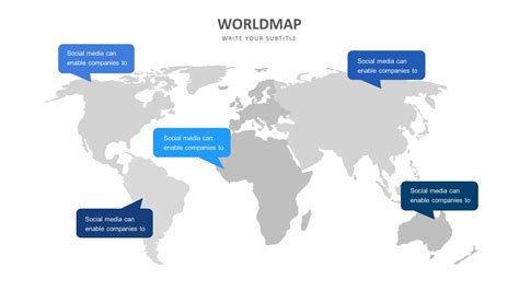 Global World Map Slide Design With Map Markers For Powerpoint