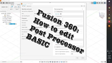 Fusion 360 Post Processor Edit Youtube