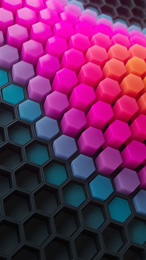 Hexagons Wallpaper 4k Patterns Colorful Background Colorful Blocks