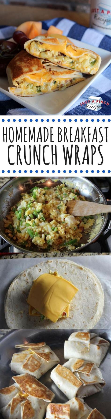 Brown up the beef, cook it with the taco seasoning and some water, and you're good to go. Homemade Breakfast Crunch Wraps | Recipe | Homemade ...