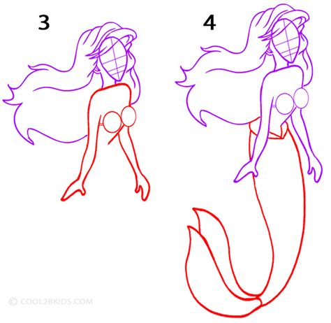 How To Draw A Mermaid Step By Step Pictures Cool2bkids