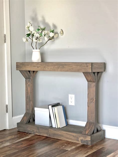 Narrow metal and wood console table. Narrow Console Table Modern Farmhouse Collection | Ana White