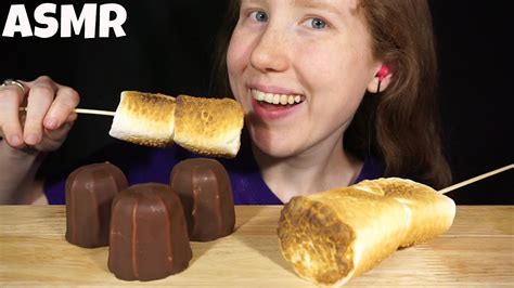 Asmr Chocolate And Roasted Marshmallows Mukbang No Talking Eating Sounds Youtube