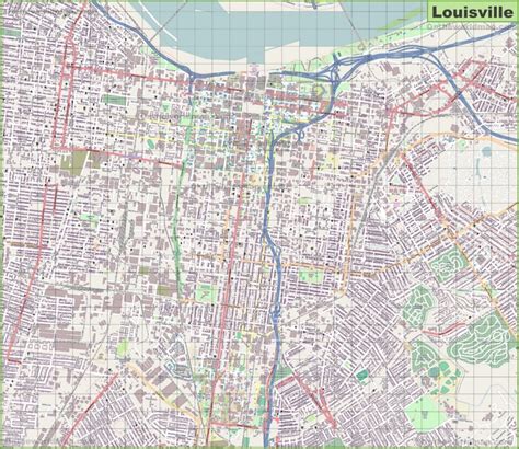 Large Detailed Map Of Louisville
