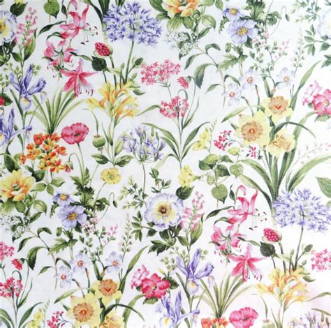 Botanical Society All Over Medium Floral Print By Fabri Quilt Fabrics Cotton Quilting Fabric