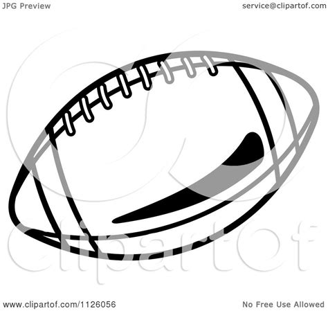 Clipart Of A Black And White American Football 1 Royalty Free Vector