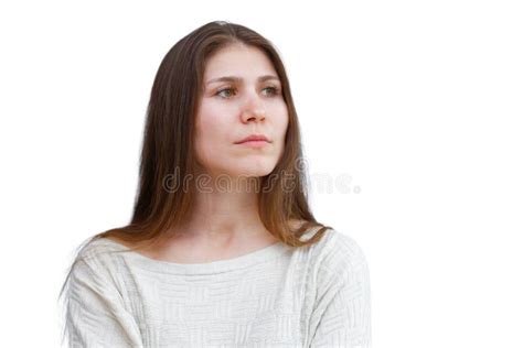 Portrait Of A Young Woman Looking Away Thoughtfully Stock Image Image