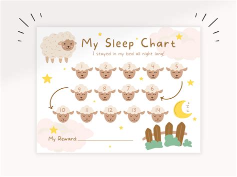 Counting Sheep Sleep Reward Chart Sleep Training Printable Etsy