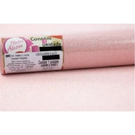 Papel Adesivo Com Glitter Rosa DAC 45cm De Largura X 3 Metros