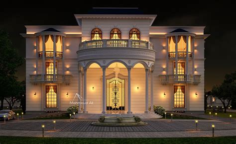 Luxury Villa Exterior Design On Behance Classic House Exterior Luxury