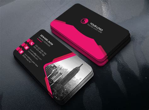 Vertical business card mock up. Creative Business Card Free PSD Template - Download PSD