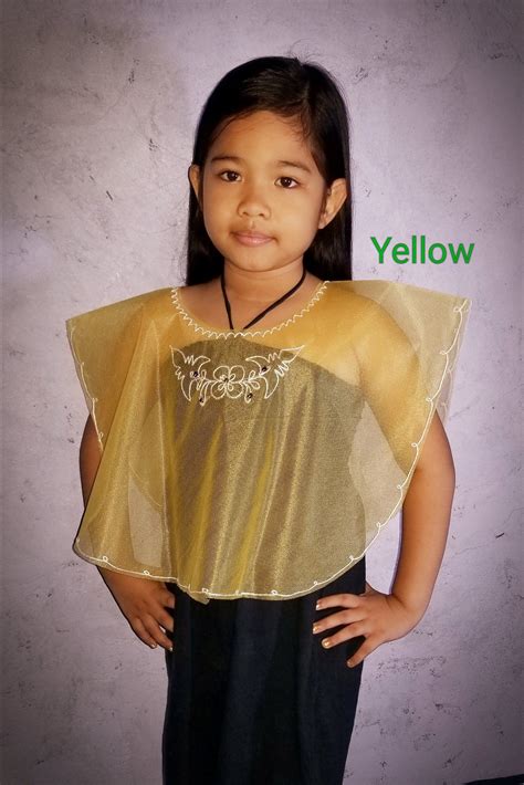 Kids Filipiniana Embroidered And Sequined Kimona Handmade Etsy