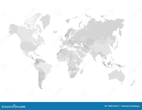 Grey World Map Illustration Stock Vector Illustration Of Detailed