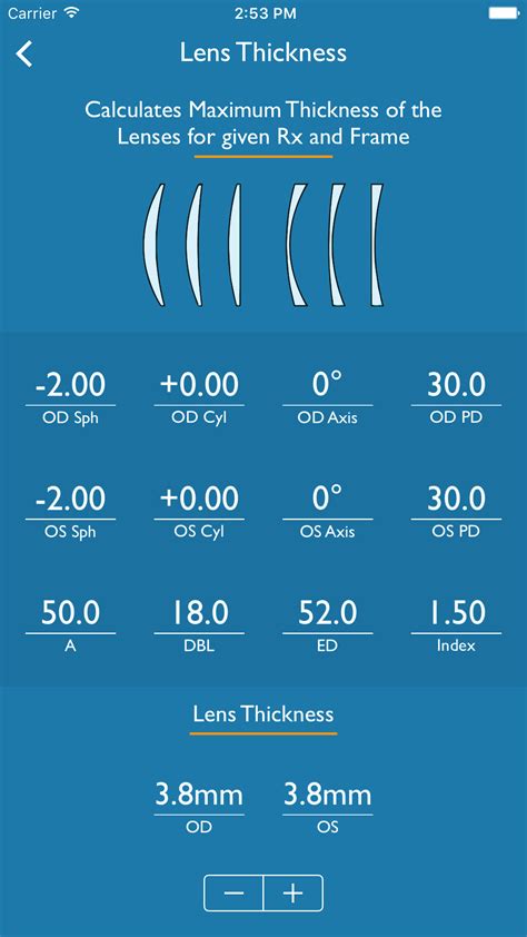 Optical Calculator App — Lens Shapers