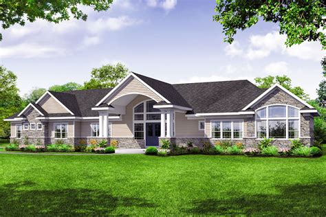 sprawling one story house plan with vaulted great room 72939da architectural designs house