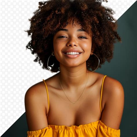 Premium Psd Surprisingly Beautiful Young Woman Of Afro Appearance