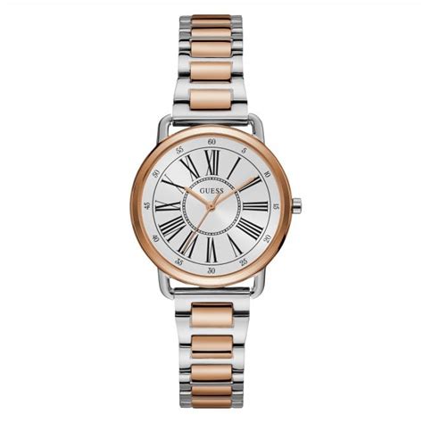 Guess Watches Guess Ladies Jackie Rose Gold Silver Watch Womens