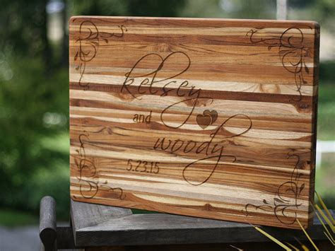Custom Wedding Cutting Board With Personalized Engraving