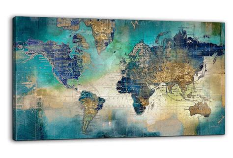 Buy Large World Map Canvas Prints Wall Art For Living Room Office