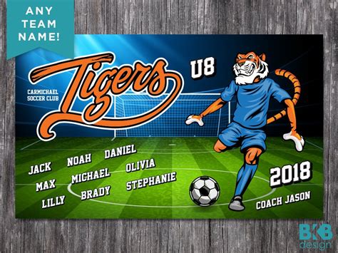 Vinyl Soccer Team Banner Tigers Bkb Design