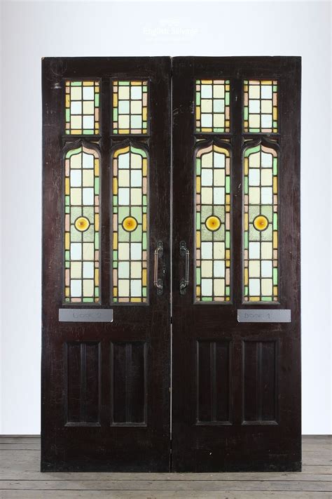 Set38 Victorian Stained Glass Double Doors Stained Glass Door