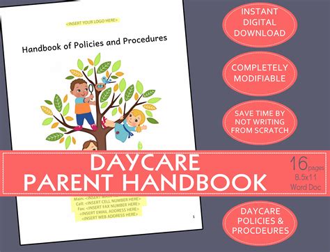 Editable Daycare Parent Handbook Word Doc Policies And Procedures In